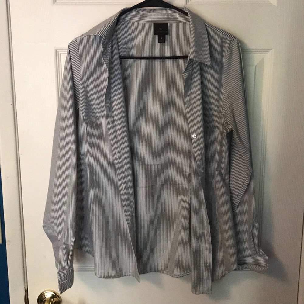 Worthington Striped Long Sleeve Blouse